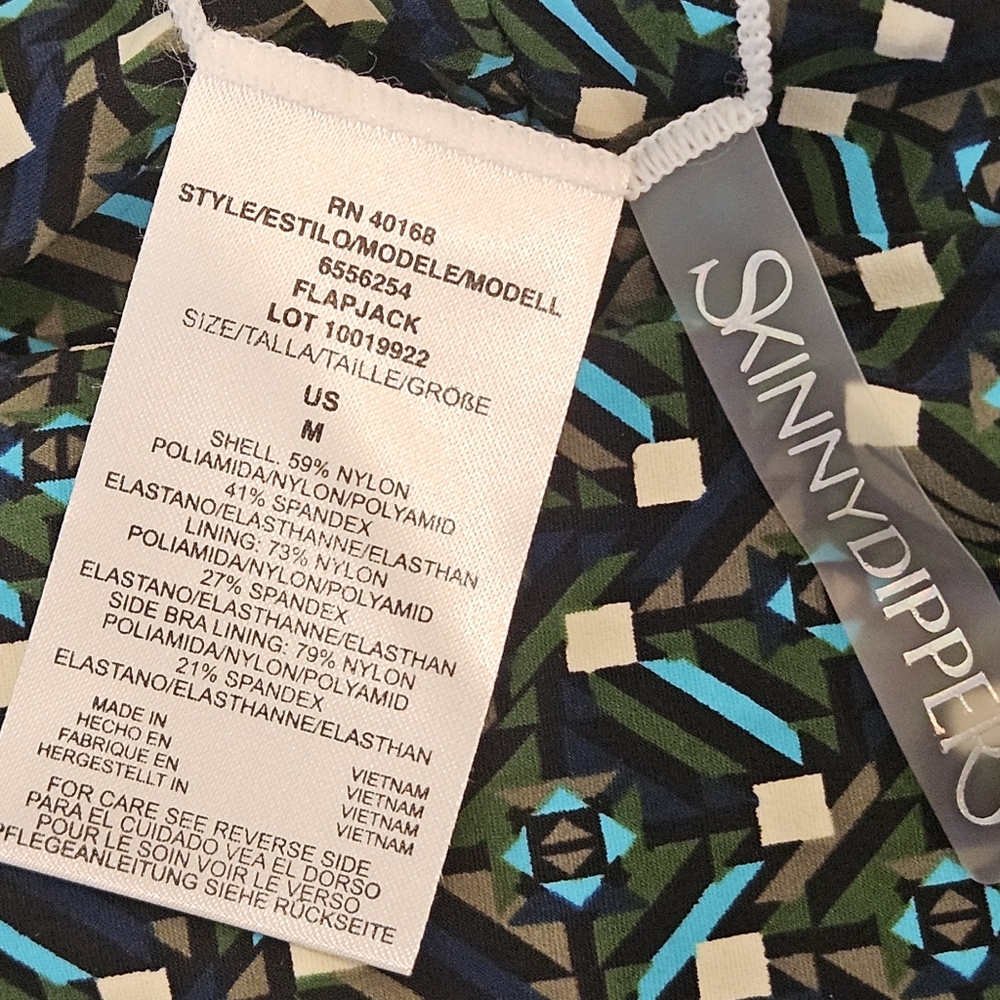 NWT SkinnyDippers Miraclesuit Reversible Swimsuit: Black Multi: Size- Medium - Picture 8 of 9